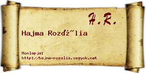 Hajma Rozália névjegykártya
